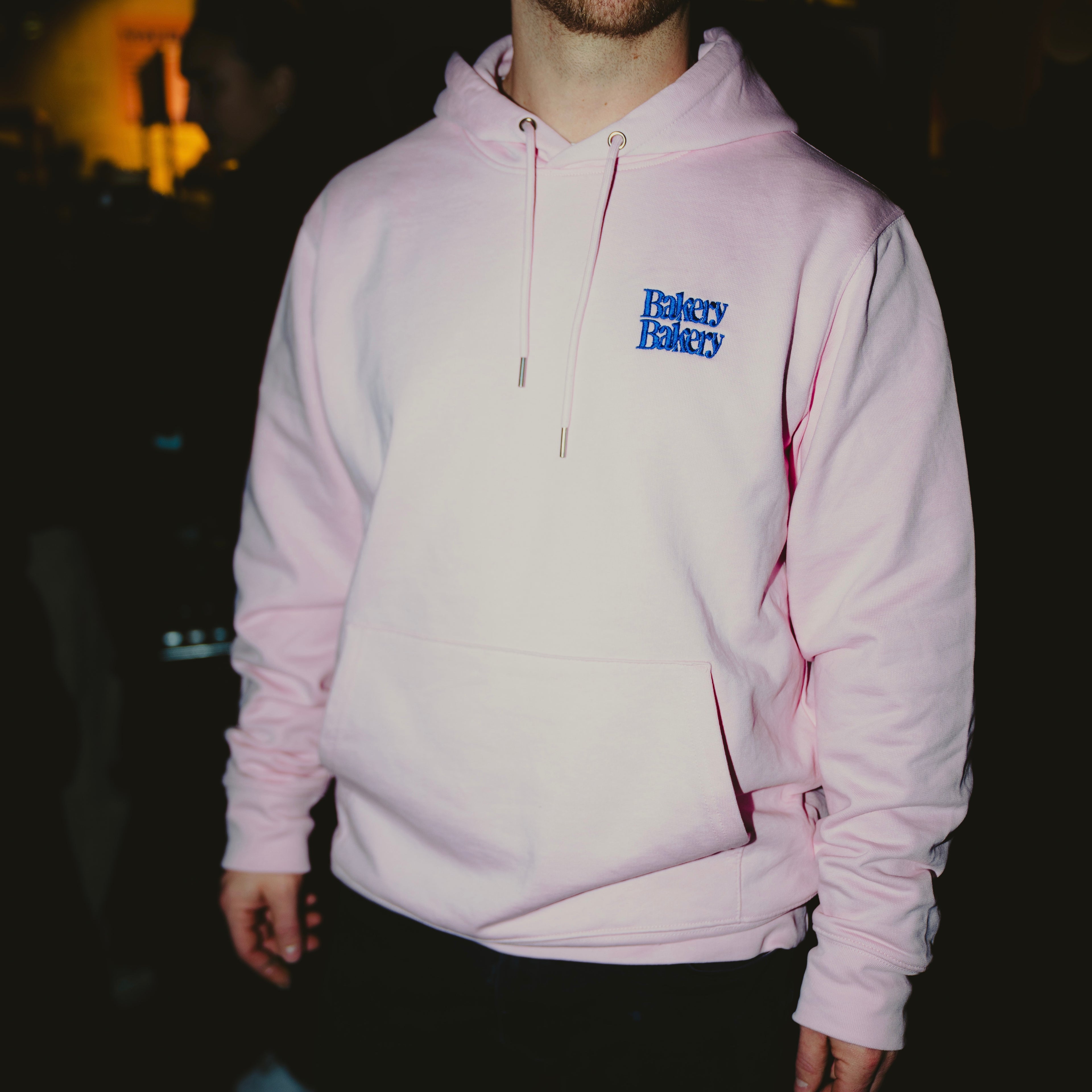 the pink hoodie