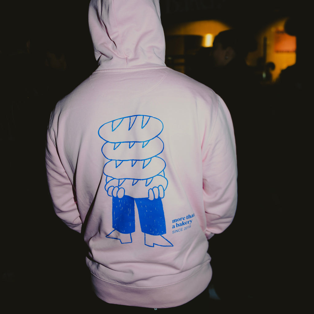 the pink hoodie