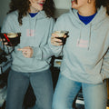 the grey hoodie